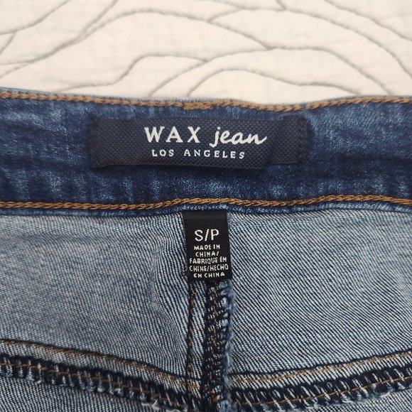 [S] Ripped Denim Wax Jeans Mini Skirt - Picture 3 of 8